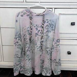 Animal print lightweight fall hoodie